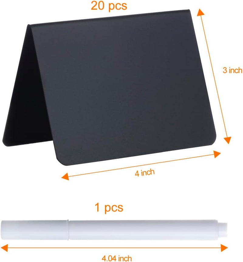 SUMER BOX 20 Pack 4"x3" Mini Chalkboard Signs for Food Buffet Party, Tabletop Small Chalkboard Signs Food Labels for Wedding Bakery Buffet, Easy to Write and Wipe Off - Image 2